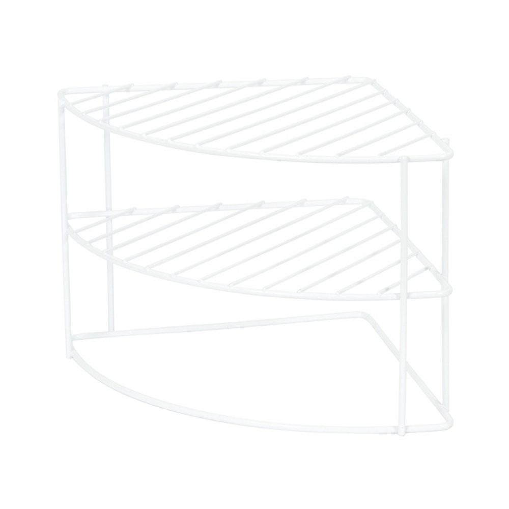 Shelf with 3 shelves, CORNER SHELF CURVED, 24 x 23 x H 20,5 cm, White in the group Storage / Kitchen storage / Kitchen cabinet organizers at SmartaSaker.se (41169)