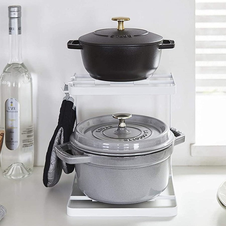 Rack for Cookware, TOWER POT STAND, Yamazaki, White in the group Storage / Kitchen storage / Kitchen cabinet organizers at SmartaSaker.se (41170)