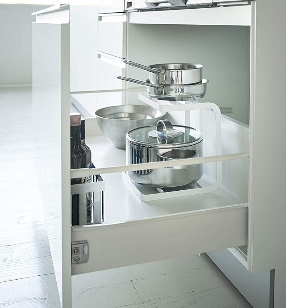 Rack for Cookware, TOWER POT STAND, Yamazaki, White in the group Storage / Kitchen storage / Kitchen cabinet organizers at SmartaSaker.se (41170)