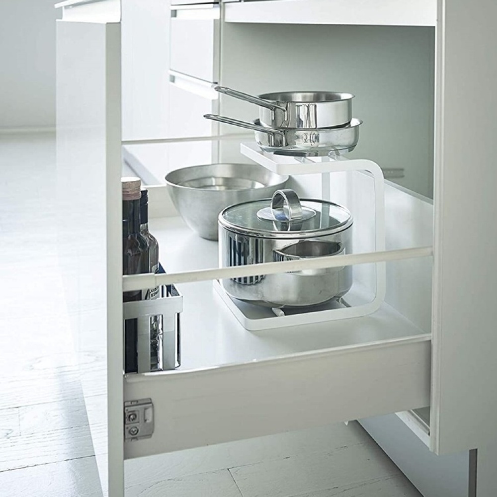 Rack for Cookware, TOWER POT STAND, Yamazaki, White in the group Storage / Kitchen storage / Kitchen cabinet organizers at SmartaSaker.se (41170)