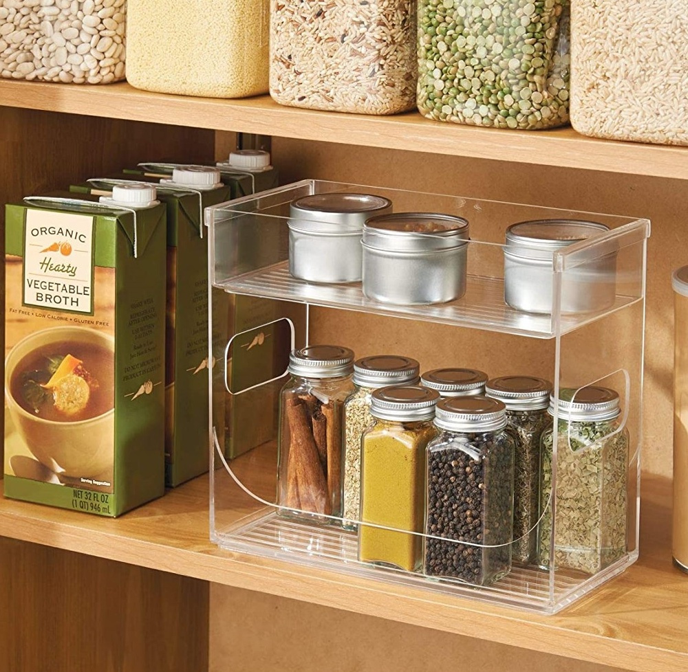 Spice Rack, LINUS CABINET ORGANIZER, 12 x 26 x 21,6 cm, Transparent in the group Storage / Kitchen storage / Kitchen cabinet organizers / Spice racks at SmartaSaker.se (41171)