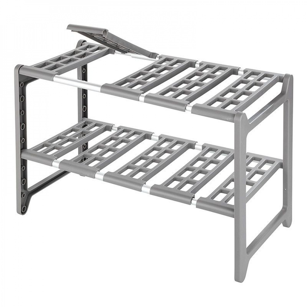 Under Sink Storage, Extendable, FLEXI UNDER-SINK SHELF, 45 - 80 cm, Grey in the group Storage / Kitchen storage / Kitchen cabinet organizers / Under sink storage at SmartaSaker.se (41174)