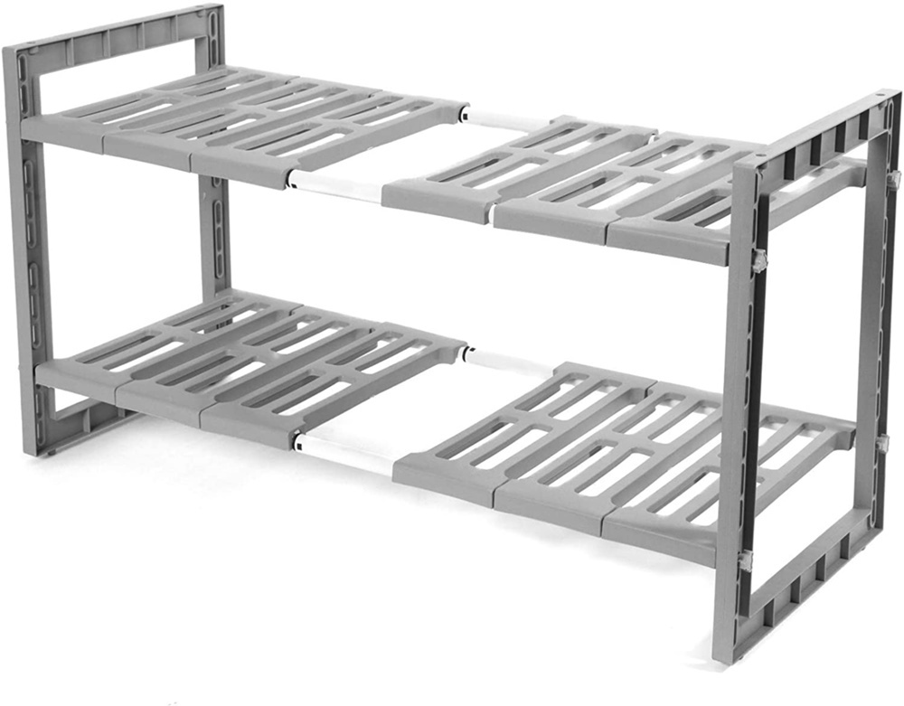 Under Sink Shelf, Extendable, UNDER-SINK RACK, Extendable 48 - 85 cm, Grey in the group Storage / Kitchen storage / Kitchen cabinet organizers / Under sink storage at SmartaSaker.se (41175)