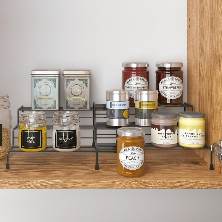 Spice Rack in metal, Expandable, LAVA X-TEND, 28~55 x 23 x 13 cm, Black in the group Storage / Kitchen storage / Kitchen cabinet organizers at SmartaSaker.se (41177)