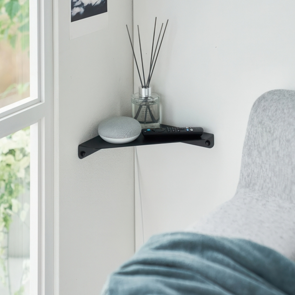 Shelf in metal, TOWER CORNER SHELF, Yamazaki, Black in the group Storage / Bedroom storage at SmartaSaker.se (41183)