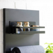 Shelf in sturdy metal, Magnetic / Adhesive, GEWÜRZREGAL, 30 x 11 x H 12 cm, Black Shelf in sturdy metal, Magnetic / Adhesive, GEWÜRZREGAL, 30 x 11 x H 12 cm, Black