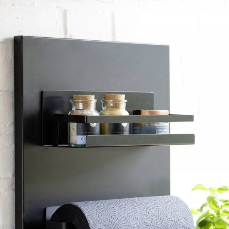 Shelf in sturdy metal, Magnetic / Adhesive, GEWÜRZREGAL, 30 x 11 x H 12 cm, Black in the group Storage / Magnets and adhesives / Magnetic storage at SmartaSaker.se (41185)