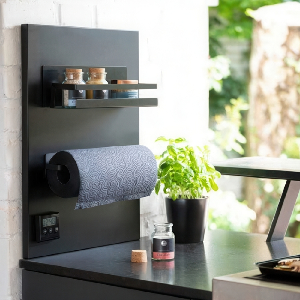 Shelf in sturdy metal, Magnetic / Adhesive, GEWÜRZREGAL, 30 x 11 x H 12 cm, Black in the group Storage / Magnets and adhesives / Magnetic storage at SmartaSaker.se (41185)