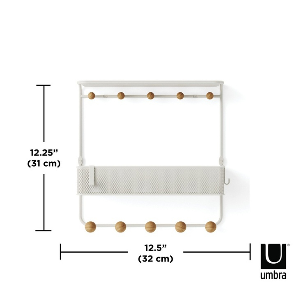Wall shelf with hooks, Umbra in the group Storage / Hallway storage / Hooks and hangers at SmartaSaker.se (41187)