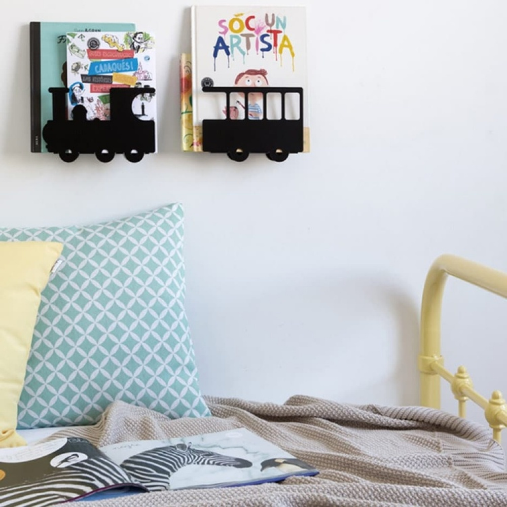 Shelves in metal, TRAIN BOOK SHELF, Black in the group Storage / Children’s room storage at SmartaSaker.se (41194)