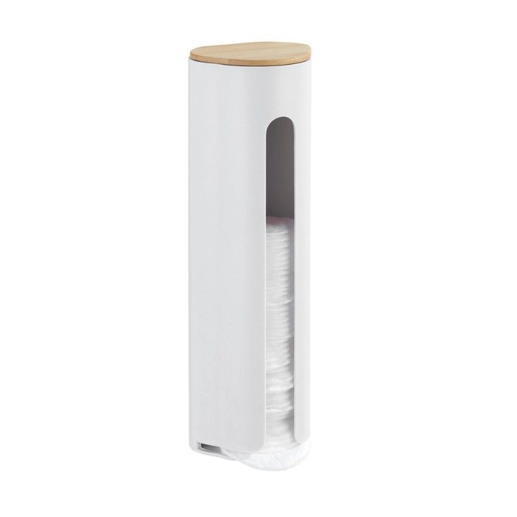 Holder for cotton pads, LARESA MAKE UP, Ø8 x H25 cm, White / beige in the group Storage / Bathroom storage / Makeup storage at SmartaSaker.se (41197)