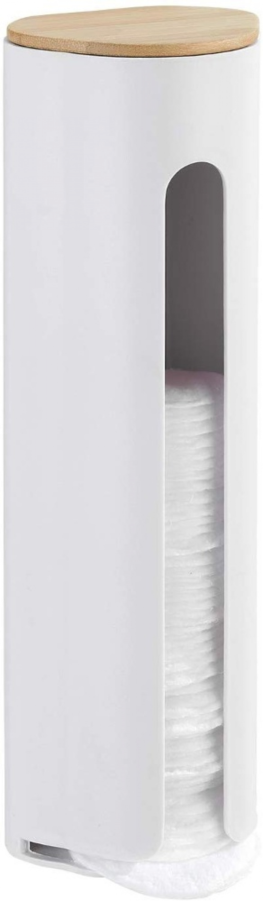 Holder for cotton pads, LARESA MAKE UP, Ø8 x H25 cm, White / beige in the group Storage / Bathroom storage / Makeup storage at SmartaSaker.se (41197)