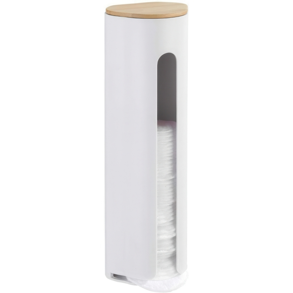 Holder for cotton pads, LARESA MAKE UP, Ø8 x H25 cm, White / beige in the group Storage / Bathroom storage / Makeup storage at SmartaSaker.se (41197)