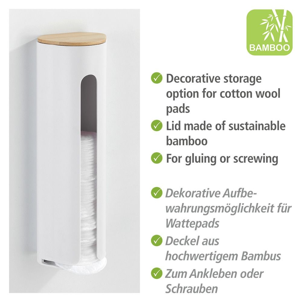 Holder for cotton pads, LARESA MAKE UP, Ø8 x H25 cm, White / beige in the group Storage / Bathroom storage / Makeup storage at SmartaSaker.se (41197)
