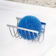 Sink caddy with suction cups, METAL SPONGE AND SOAP HOLDER, Silver