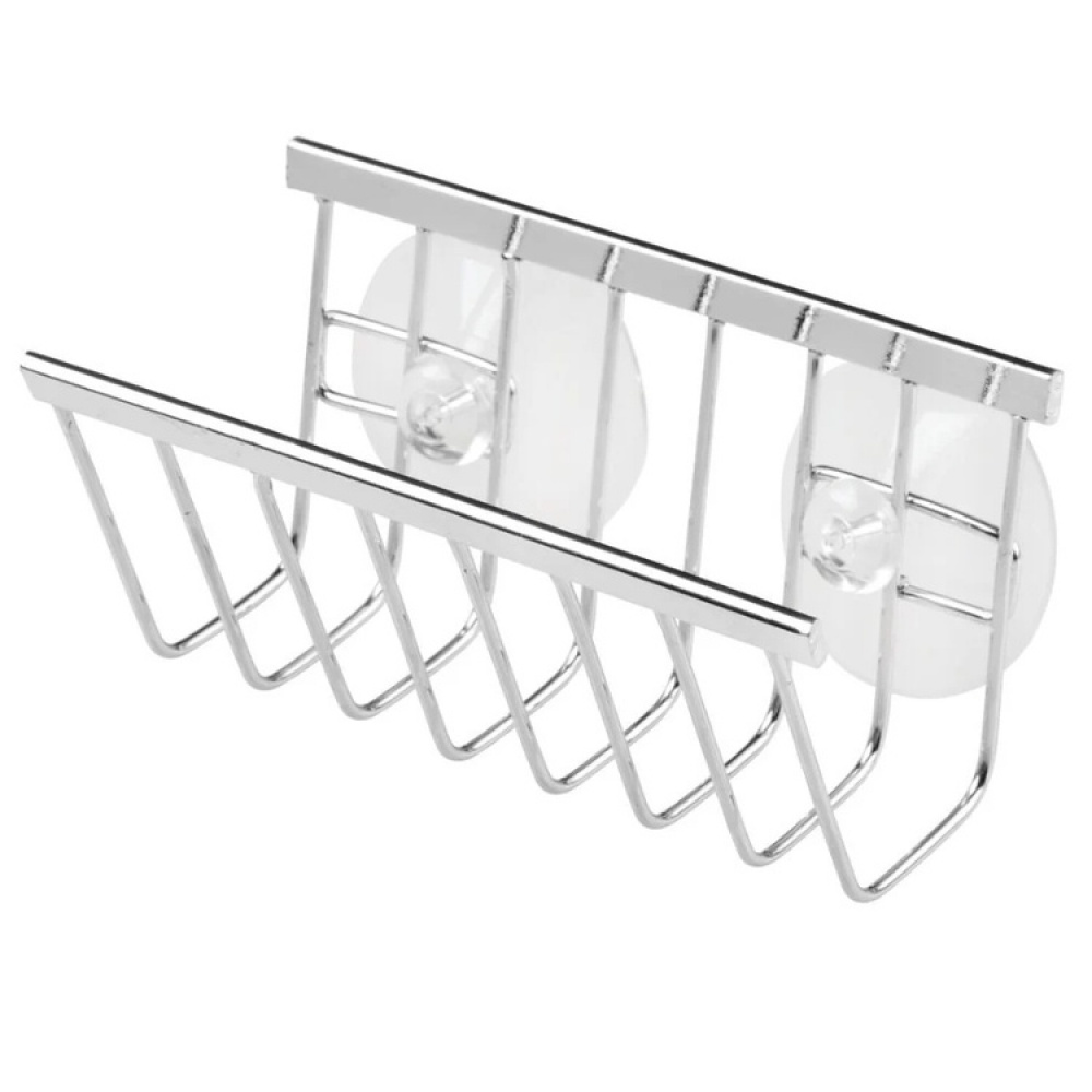 Sink caddy with suction cups, METAL SPONGE AND SOAP HOLDER, Silver in the group Storage / Kitchen storage / Dish racks and sink accessories at SmartaSaker.se (41198)