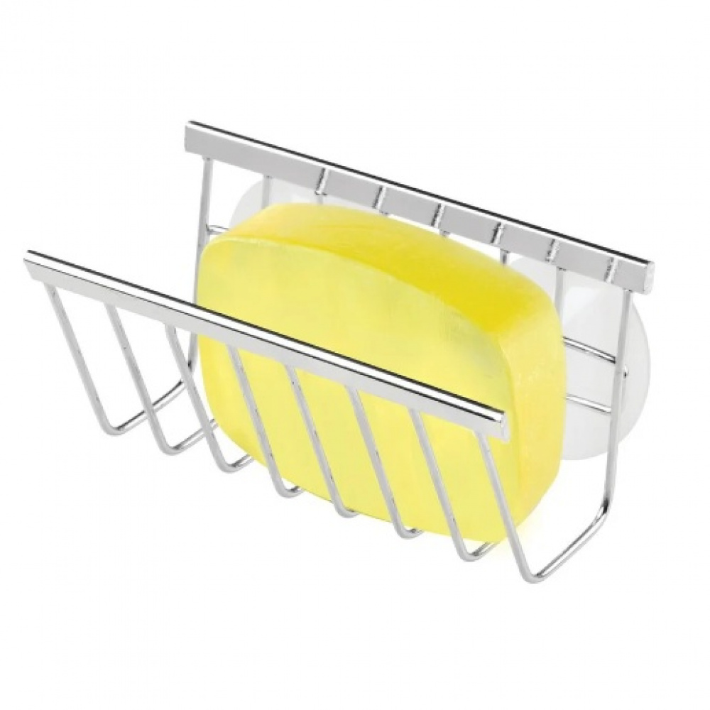 Sink caddy with suction cups, METAL SPONGE AND SOAP HOLDER, Silver in the group Storage / Kitchen storage / Dish racks and sink accessories at SmartaSaker.se (41198)