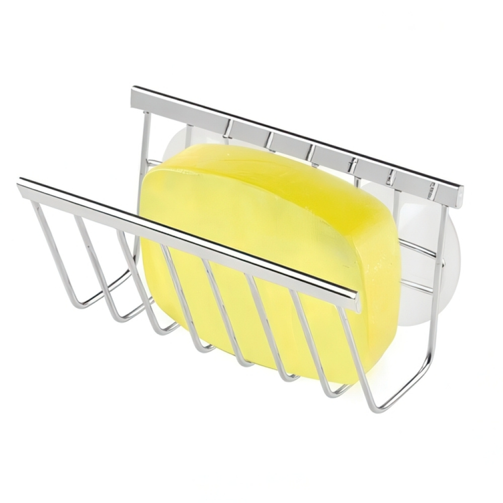 Sink caddy with suction cups, METAL SPONGE AND SOAP HOLDER, Silver in the group Storage / Kitchen storage / Dish racks and sink accessories at SmartaSaker.se (41198)