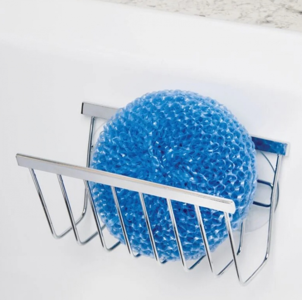 Sink caddy with suction cups, METAL SPONGE AND SOAP HOLDER, Silver in the group Storage / Kitchen storage / Dish racks and sink accessories at SmartaSaker.se (41198)