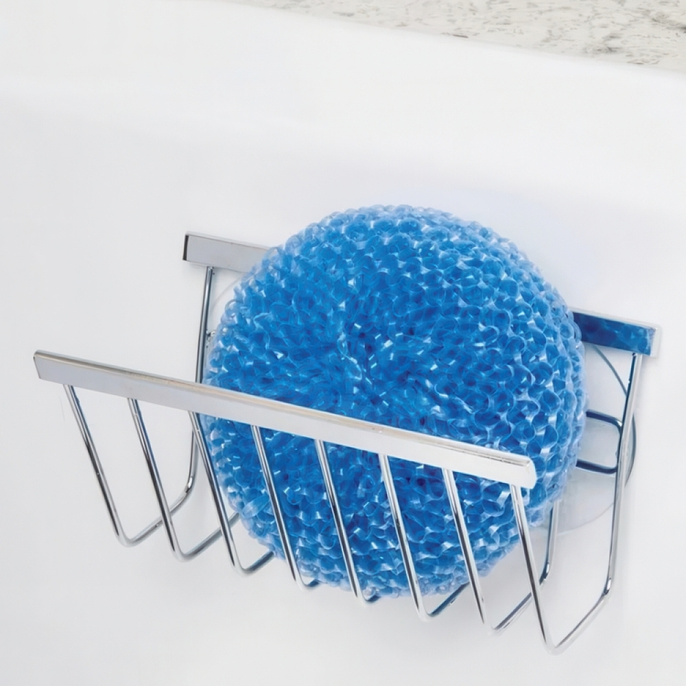 Sink caddy with suction cups, METAL SPONGE AND SOAP HOLDER, Silver in the group Storage / Kitchen storage / Dish racks and sink accessories at SmartaSaker.se (41198)