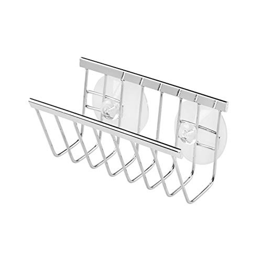 Sink caddy with suction cups, METAL SPONGE AND SOAP HOLDER, Silver in the group Storage / Kitchen storage / Dish racks and sink accessories at SmartaSaker.se (41198)