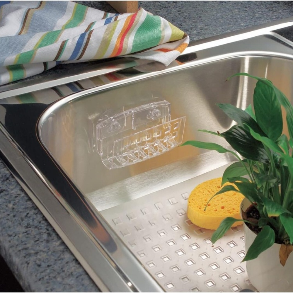 Sink caddy with suction cups, SINKWORKS SPONGE HOLDER, Clear in the group Storage / Kitchen storage / Dish racks and sink accessories at SmartaSaker.se (41199)