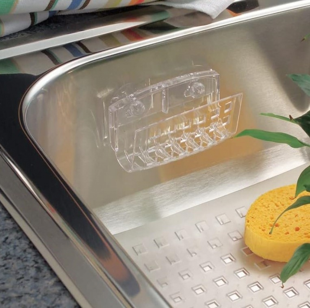 Sink caddy with suction cups, SINKWORKS SPONGE HOLDER, Clear in the group Storage / Kitchen storage / Dish racks and sink accessories at SmartaSaker.se (41199)