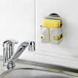 Holder for dish sponge, suction cup, TURBO-LOC, Silver Holder for dish sponge, suction cup, TURBO-LOC, Silver