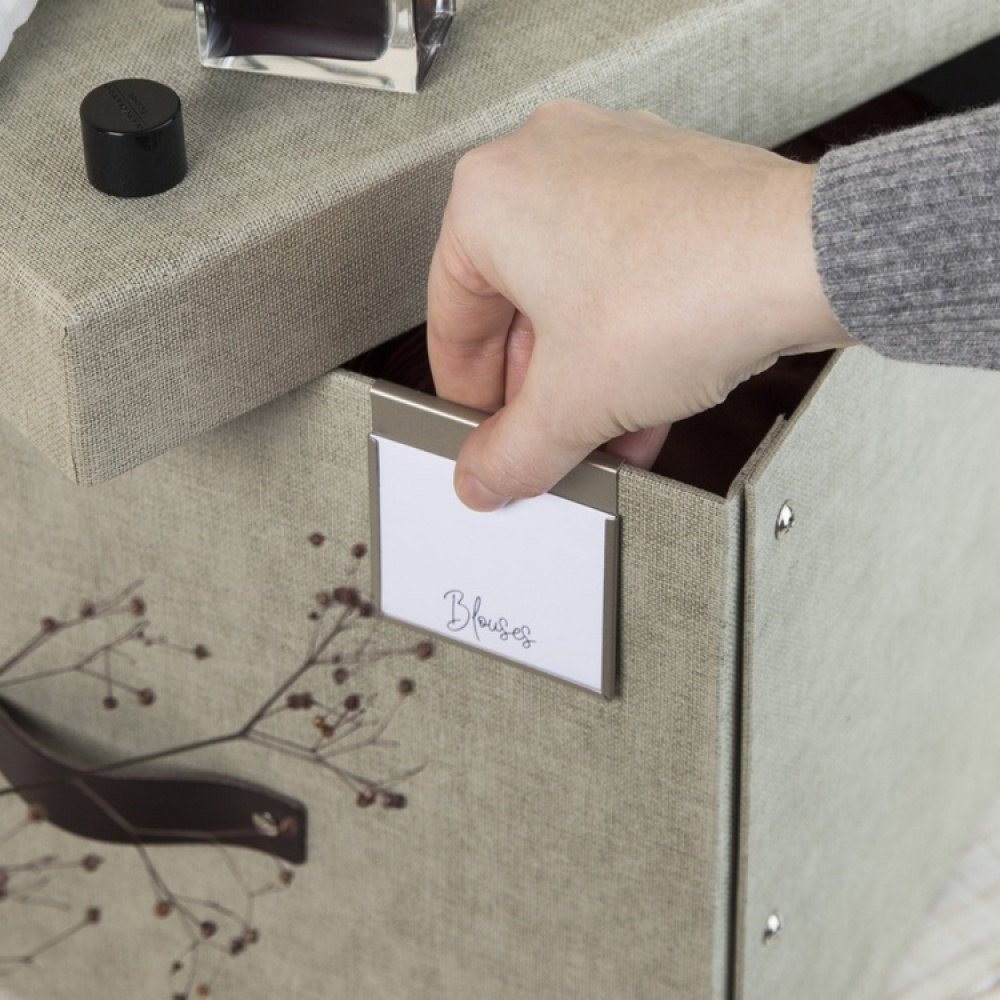 Pockets for labels, Metal, set of 4, BIGSO LARGE LABEL HOLDER, 7 x 7 cm, Soft gold in the group Storage / Magnets and adhesives / Signs and labels at SmartaSaker.se (41204)