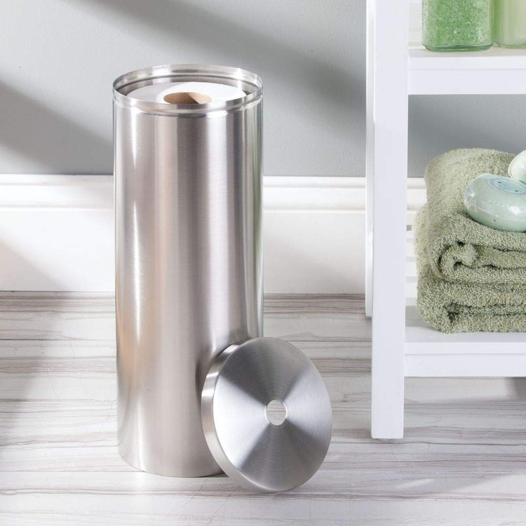 Toilet paper reserve canister, FORMA, Ø 13,5 x H 35 cm, Stainless Steel in the group Storage / Bathroom storage at SmartaSaker.se (41205)