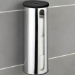 Toilet paper reserve canister, Adhesive, DETROIT, Ø 14 x H 36 cm, Stainless Steel