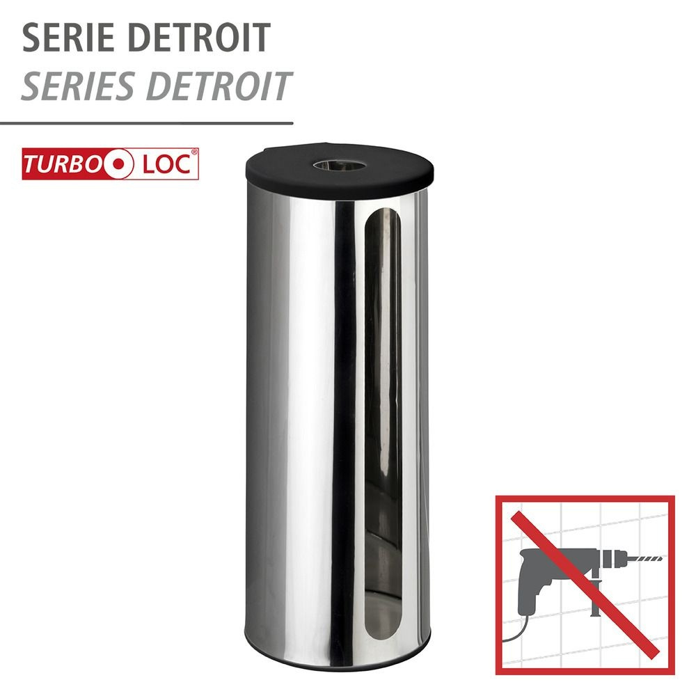 Toilet paper reserve canister, Adhesive, DETROIT, Ø 14 x H 36 cm, Stainless Steel in the group Storage / Bathroom storage at SmartaSaker.se (41206)