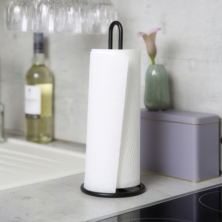 Holder for paper towels, SCHWARZ, Black in the group Storage / Kitchen storage at SmartaSaker.se (41207)