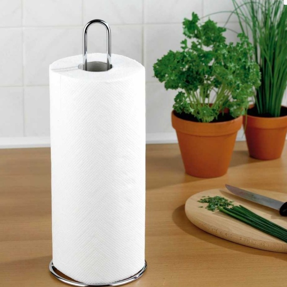 Holder for paper towels, KÜCHENROLLER, Ø 12 x H 32 cm, Silver in the group Storage / Kitchen storage at SmartaSaker.se (41208)