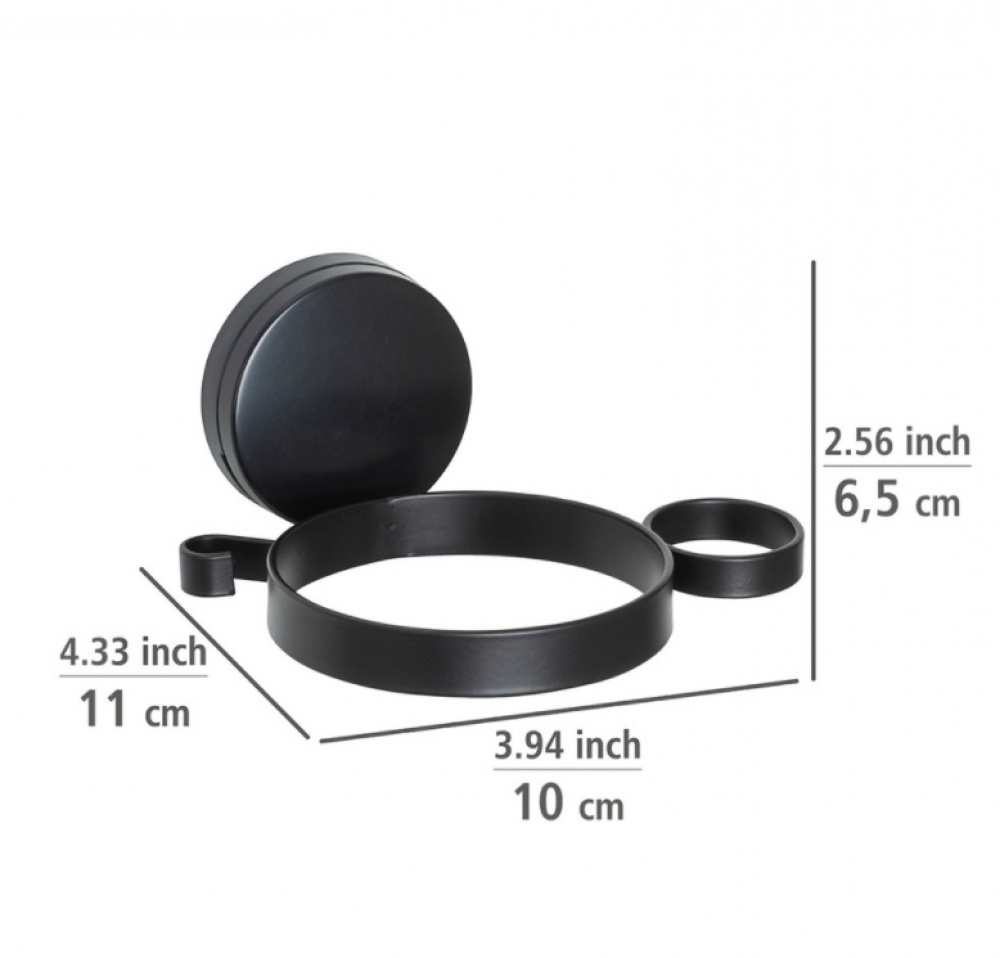 Holder for Hairdryer, Self-Adhesive, PAVIA STATIC-LOC, Black in the group Storage / Bathroom storage at SmartaSaker.se (41212)