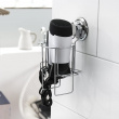 Holder for Hairdryer, Suction Cup Mounting, BESTLOCK, Silver Holder for Hairdryer, Suction Cup Mounting, BESTLOCK, Silver
