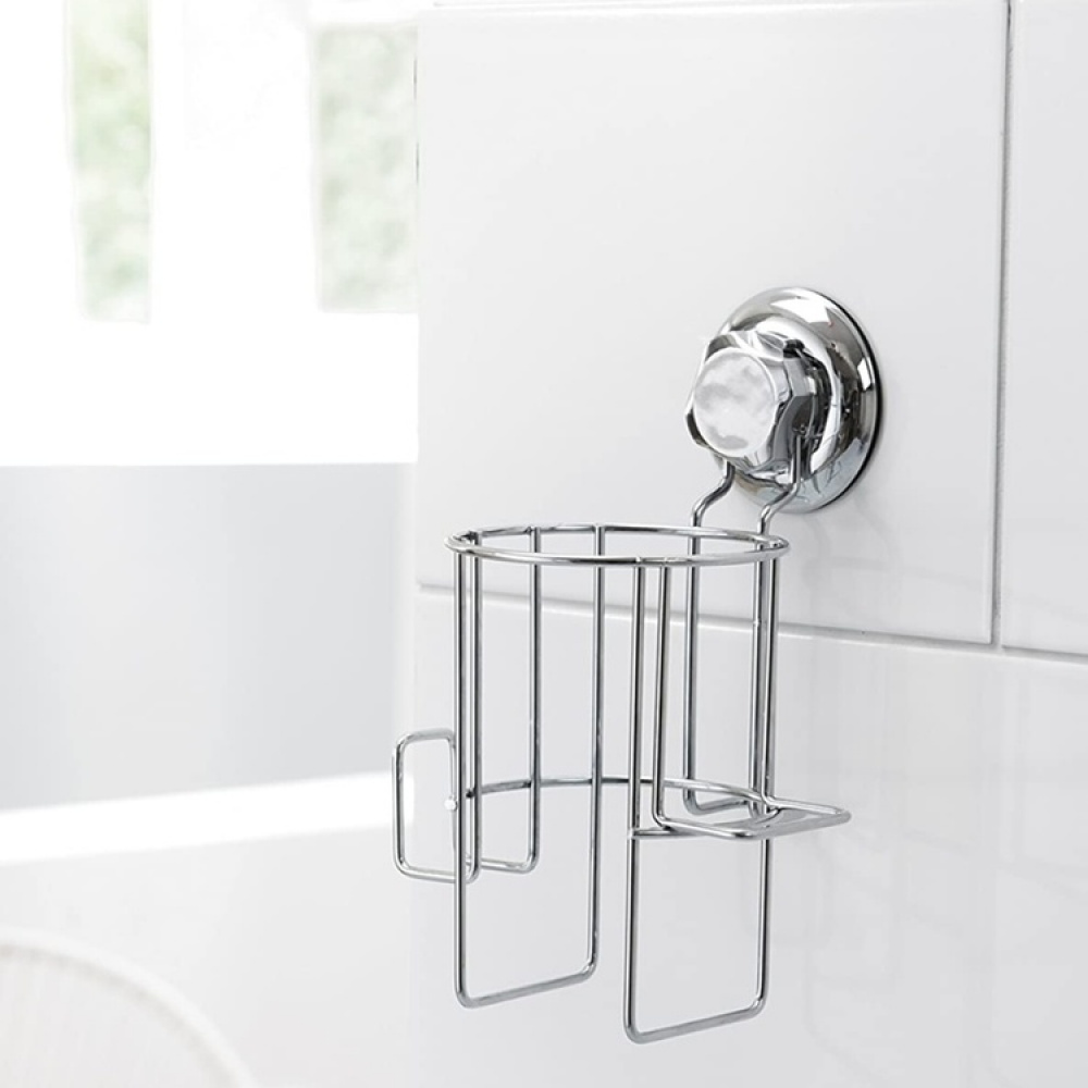 Holder for Hairdryer, Suction Cup Mounting, BESTLOCK, Silver in the group Storage / Bathroom storage at SmartaSaker.se (41214)