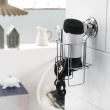 Holder for Hairdryer, Suction Cup Mounting, BESTLOCK, Silver Holder for Hairdryer, Suction Cup Mounting, BESTLOCK, Silver