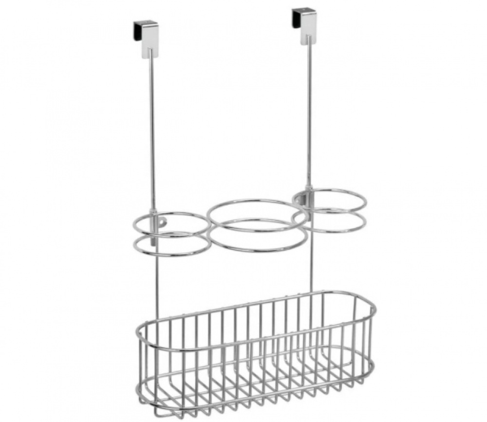 Holder for Hairdryers, Over Cabinet Door, HAIR CARE STATION, Silver in the group Storage / Bathroom storage at SmartaSaker.se (41216)