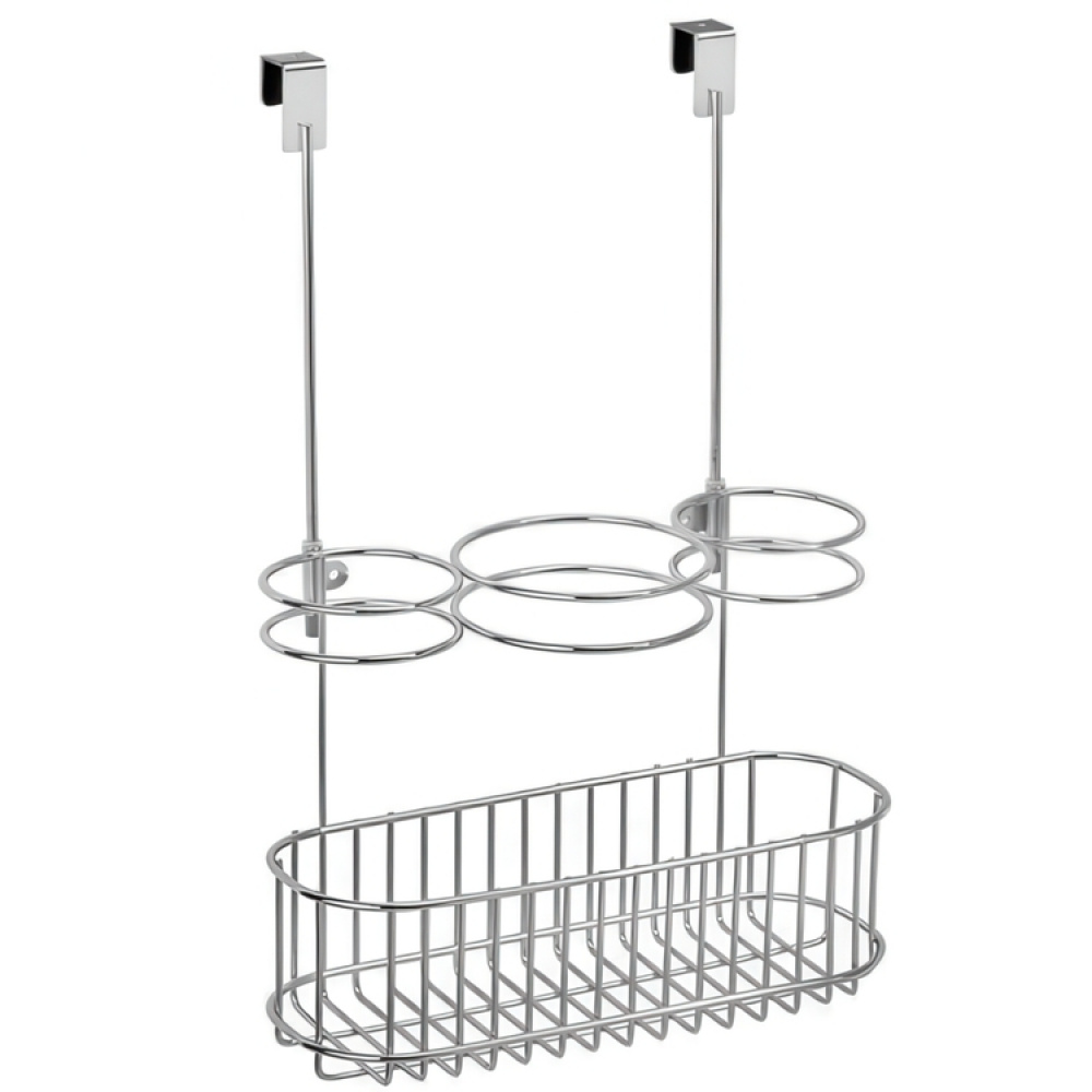 Holder for Hairdryers, Over Cabinet Door, HAIR CARE STATION, Silver in the group Storage / Bathroom storage at SmartaSaker.se (41216)