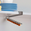 Coffee Capsule Dispenser, Under Shelf, SLIDING RACK, 28 x 4 x 8 cm, Silver