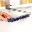 Coffee Capsule Dispenser, Under Shelf, SLIDING RACK, 28 x 4 x 8 cm, Silver