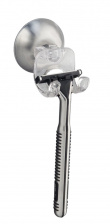 Holder for razor with suction cups, FORMA, Silver / Clear