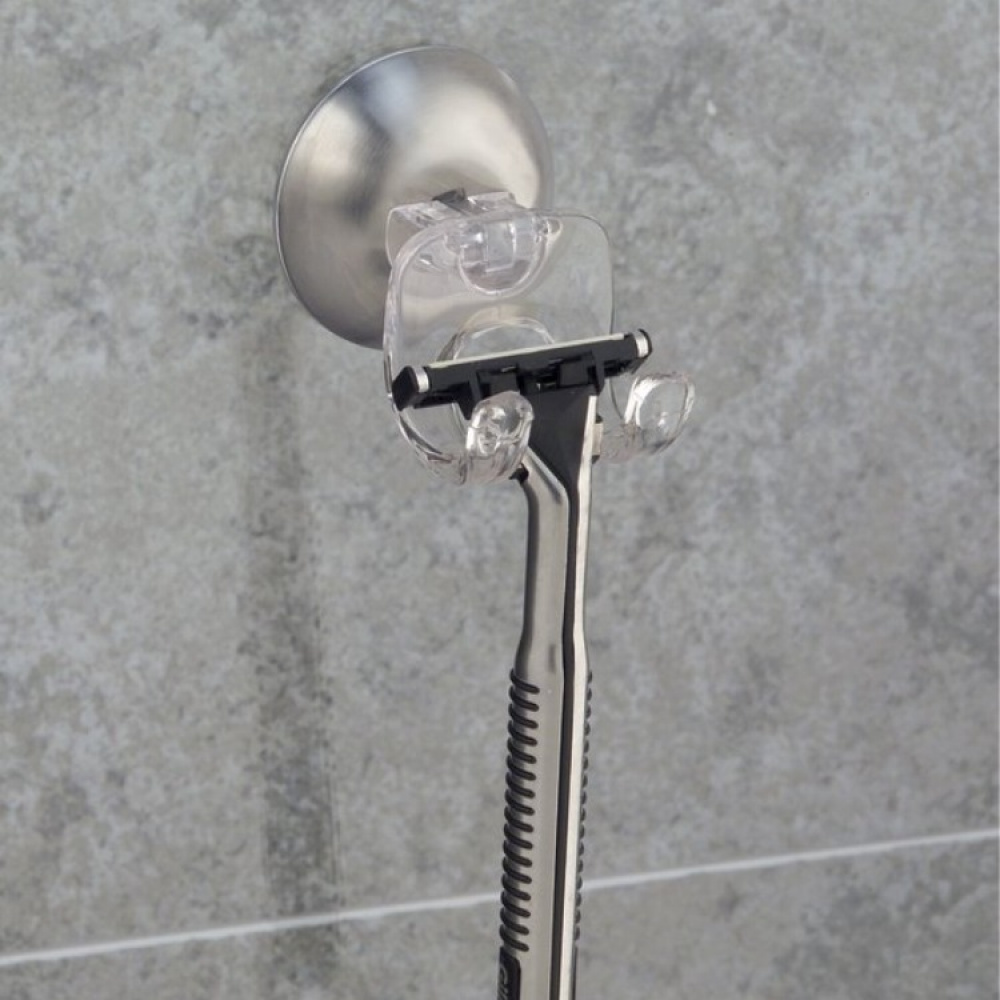 Holder for razor with suction cups, FORMA, Silver / Clear in the group Storage / Bathroom storage at SmartaSaker.se (41220)