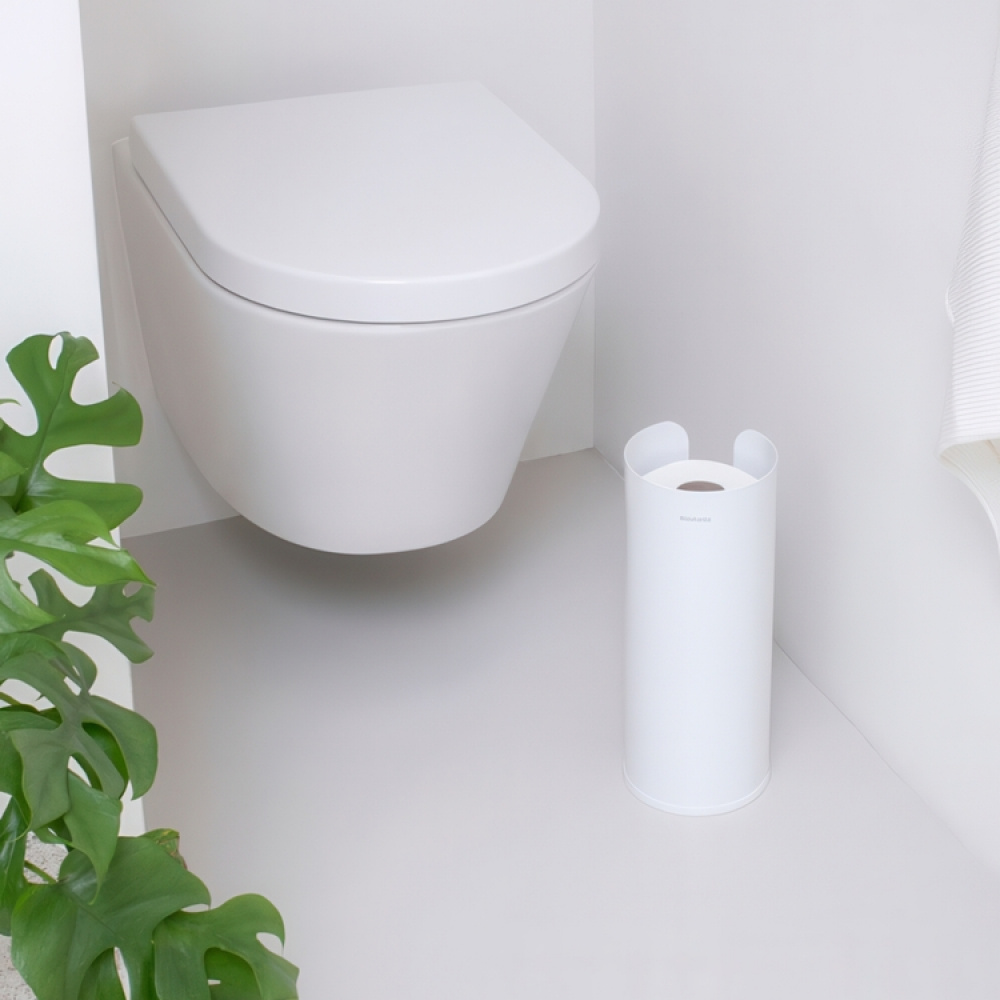 Holder for toilet paper, Metal, RENEW, Ø 13 x H 32 cm, White in the group Storage / Bathroom storage at SmartaSaker.se (41226)