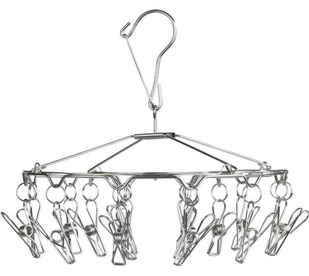Hanging laundry drying rack, WÄSCHE-RONDELL, Ø 27 x H 26 cm, Stainless Steel in the group Storage / Laundry and care / Drying racks at SmartaSaker.se (41249)