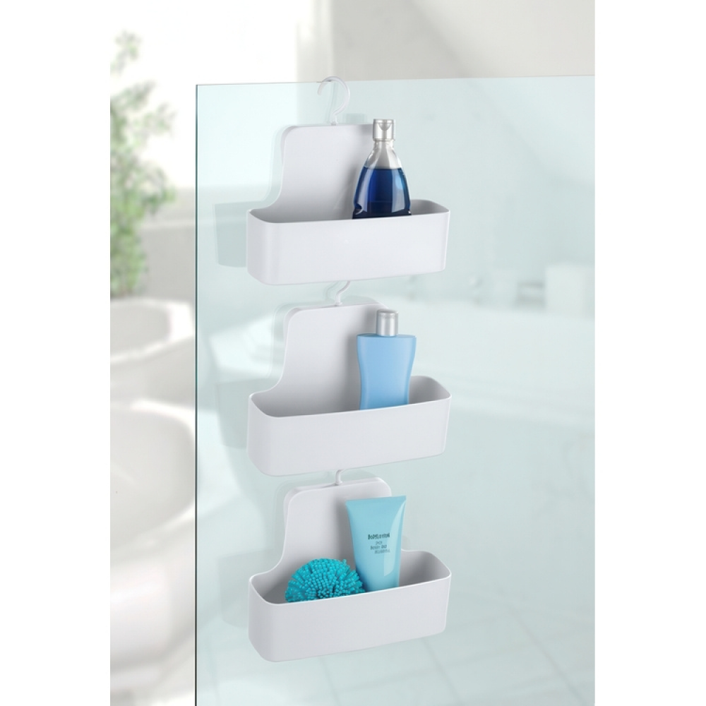 Hanging bathroom basket, BARCELONA, 26 x 9 x H 24 cm, White in the group Storage / Bathroom storage / Bath and shower caddies at SmartaSaker.se (41251)