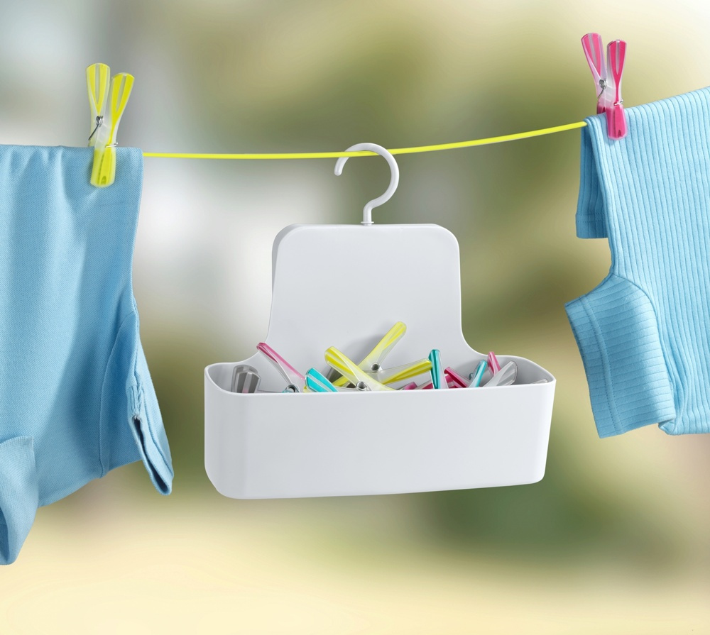 Hanging bathroom basket, BARCELONA, 26 x 9 x H 24 cm, White in the group Storage / Bathroom storage / Bath and shower caddies at SmartaSaker.se (41251)