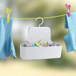 Hanging bathroom basket, BARCELONA, 26 x 9 x H 24 cm, White Hanging bathroom basket, BARCELONA, 26 x 9 x H 24 cm, White