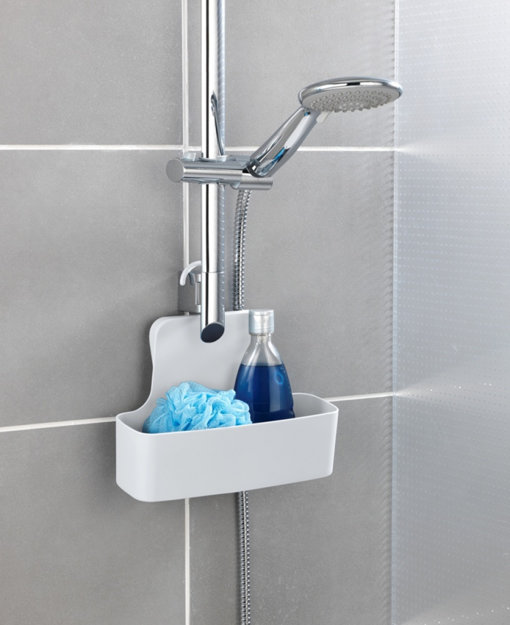 Hanging bathroom basket, BARCELONA, 26 x 9 x H 24 cm, White in the group Storage / Bathroom storage / Bath and shower caddies at SmartaSaker.se (41251)